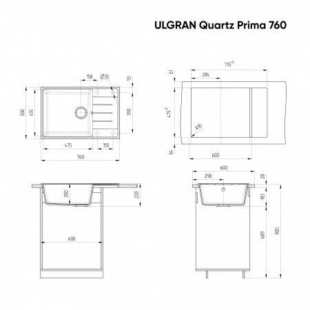 Картинка Мойка Ulgran QUARTZ PRIMA 760-004 (платина) от интернет-магазина santehnicplus.ru Мойка Ulgran QUARTZ PRIMA 760-004 (платина) от интернет-магазина santehnicplus.ru