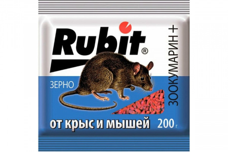 Гранулы-приманка от грызунов 100г пакет RUBIT Зоокумарин+ от интернет-магазина santehnicplus.ru 